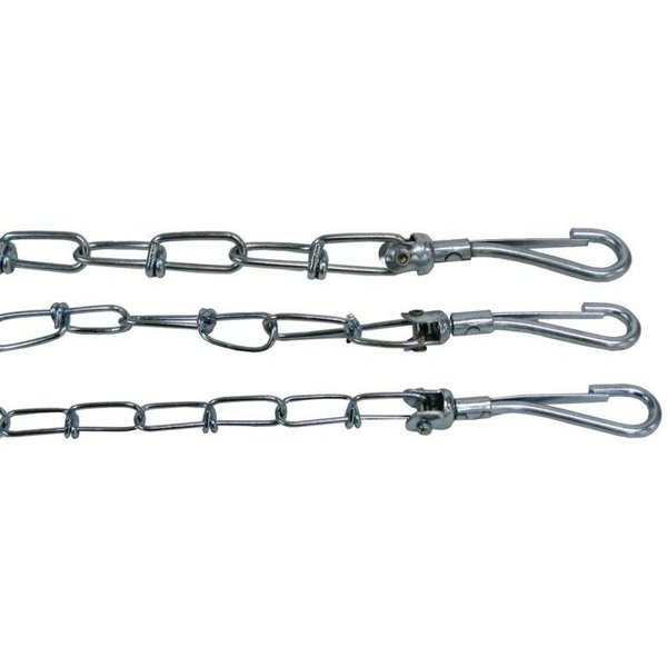 Boss Pet PDQ Twist Chain with Swivel Snap, 10 ft L BeltCable, Steel, For Large Dogs Up to 35 lb 27210